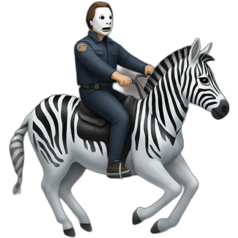 michael myers riding a zebra emoji