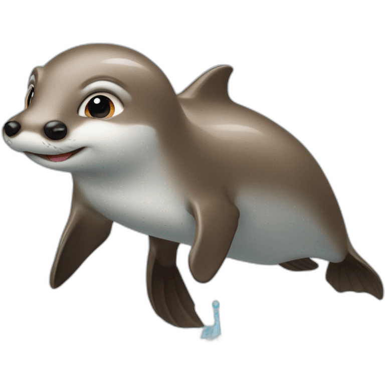 Dauphin sur une loutre emoji