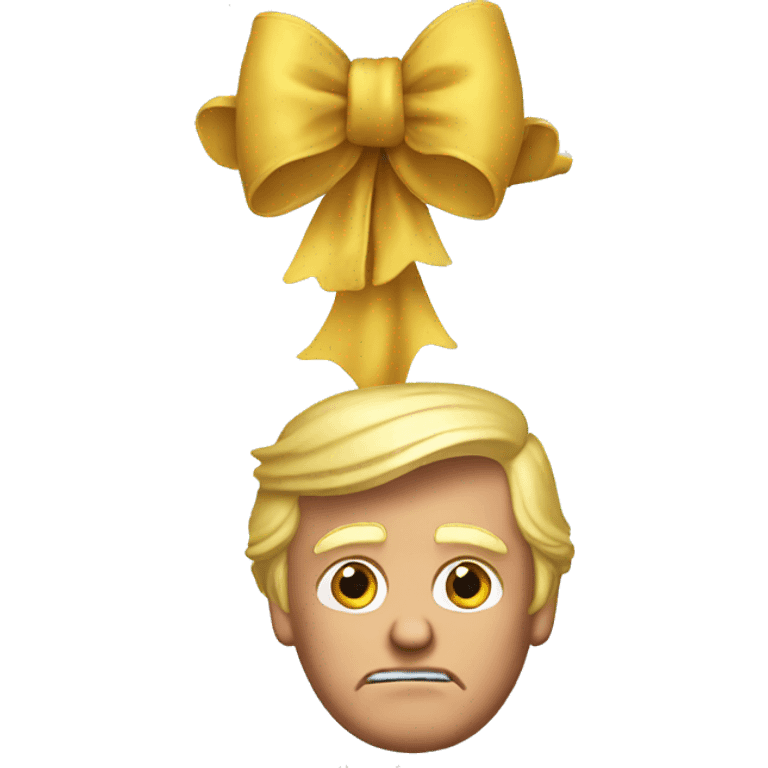 Trump with a bow in his hair emoji