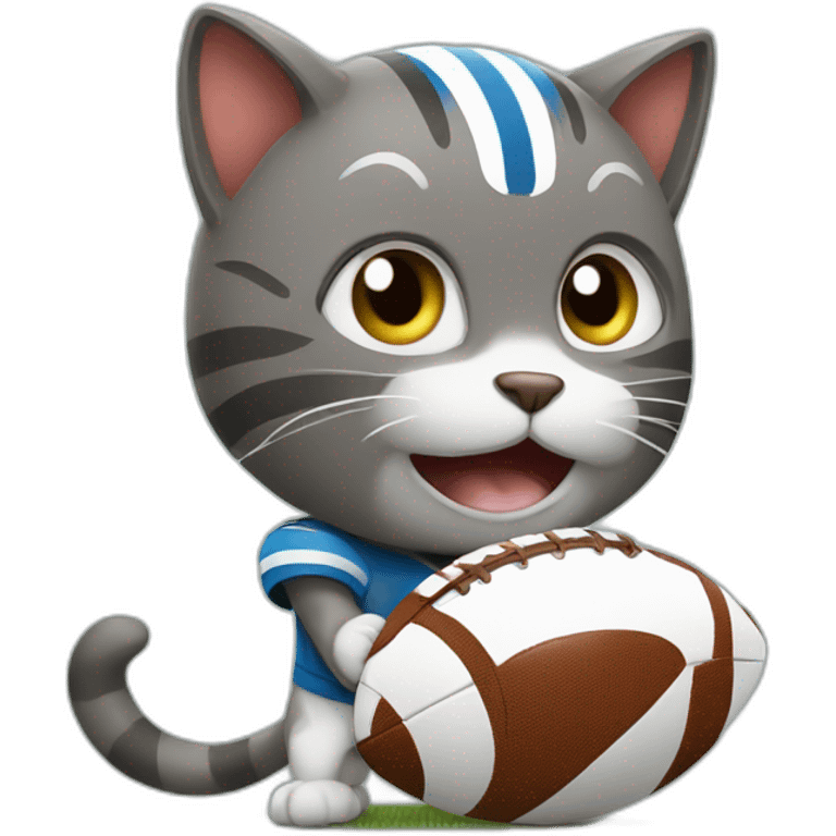 cat playing football emoji