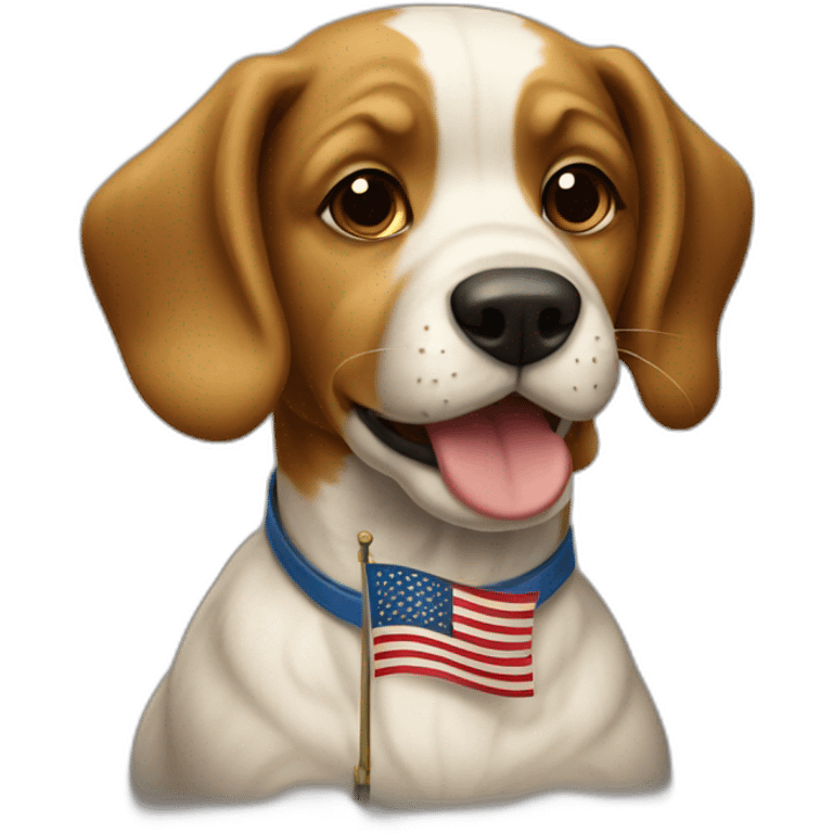 Dog with a flag from 1940 emoji