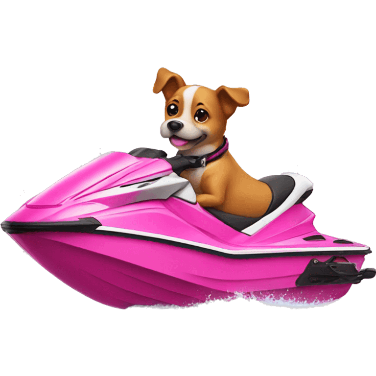 dog on pink jetski emoji