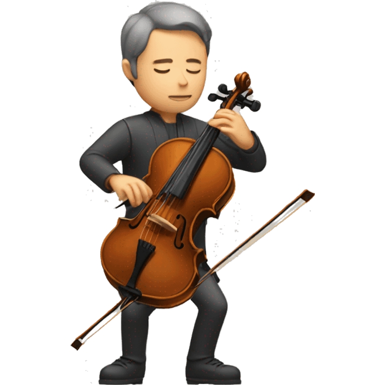 man playing the violon with eyes closed emoji