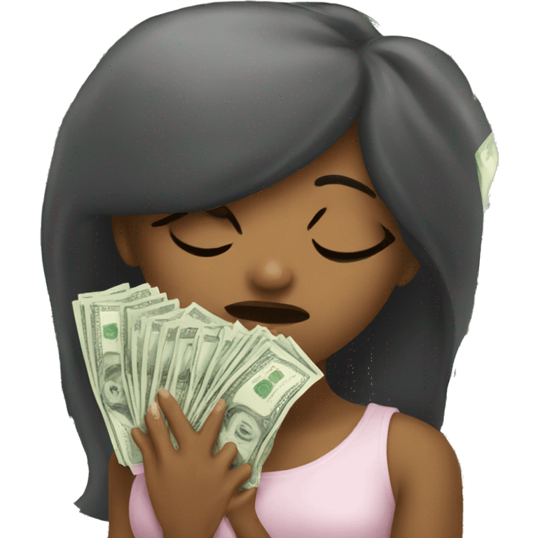 girl kisses money emoji