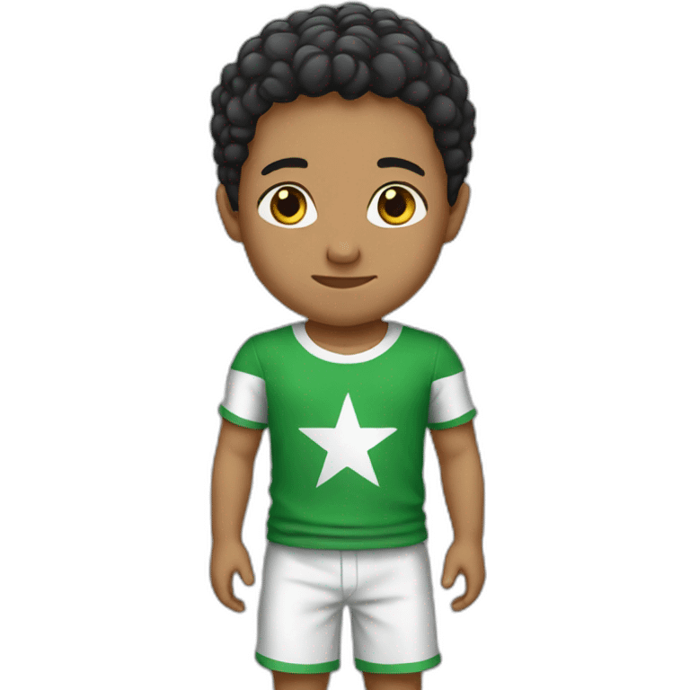 Boy wearing Algeria T-shirt emoji