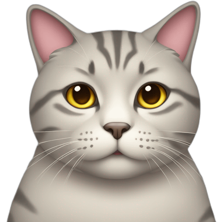 Overweight fat obese cat emoji