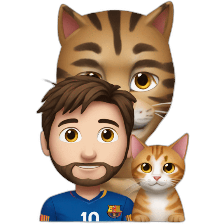 Messi with a cat emoji