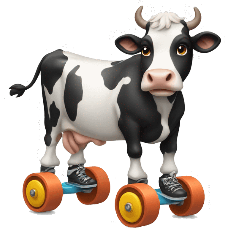 cow on roller skates  emoji