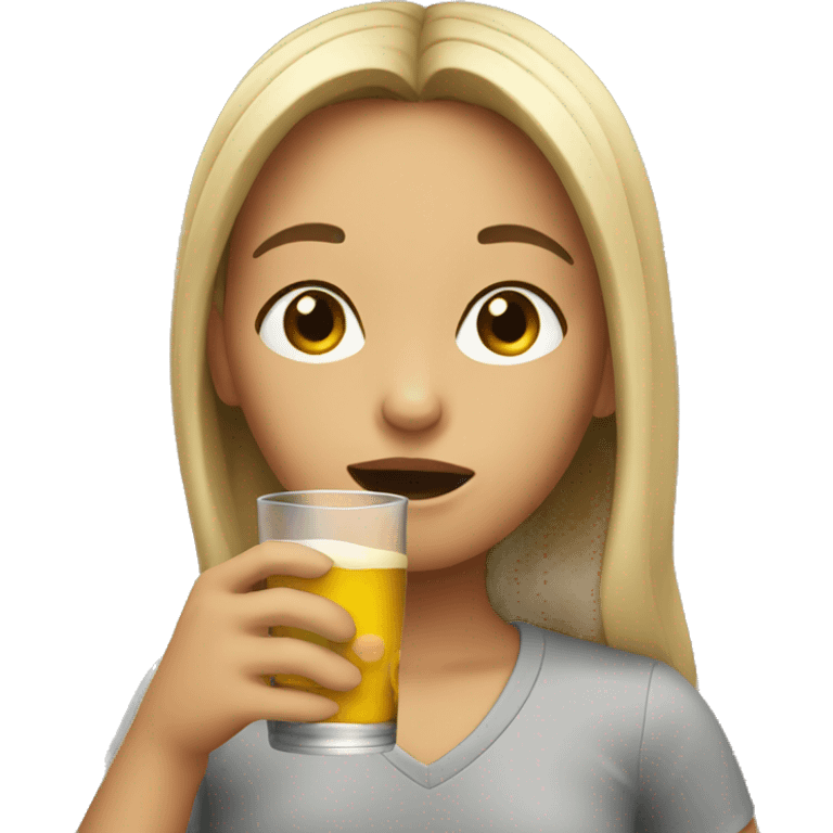 Girl drinking emoji