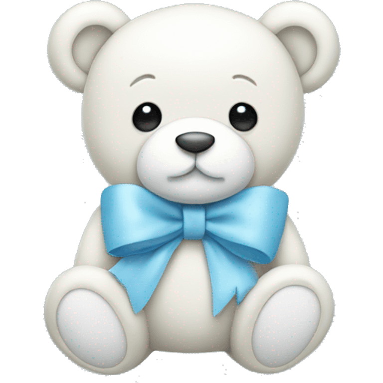 Light blue teddy with white bow emoji