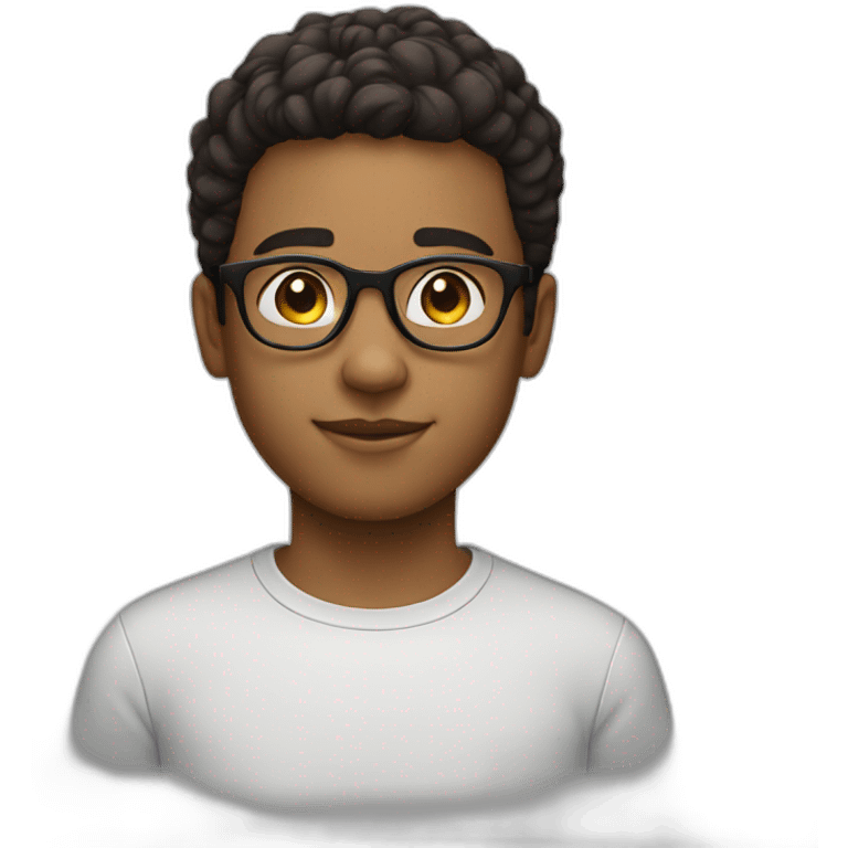 a boys face light skin and glasses  emoji