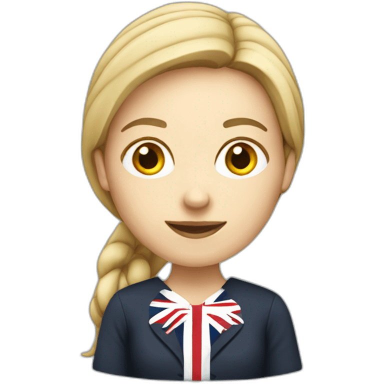 english teacher female with british flag emoji