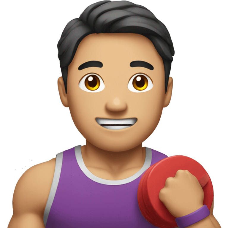 weightlifting asian guy  emoji