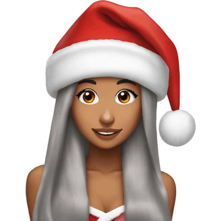 ariana grande with santa hat emoji