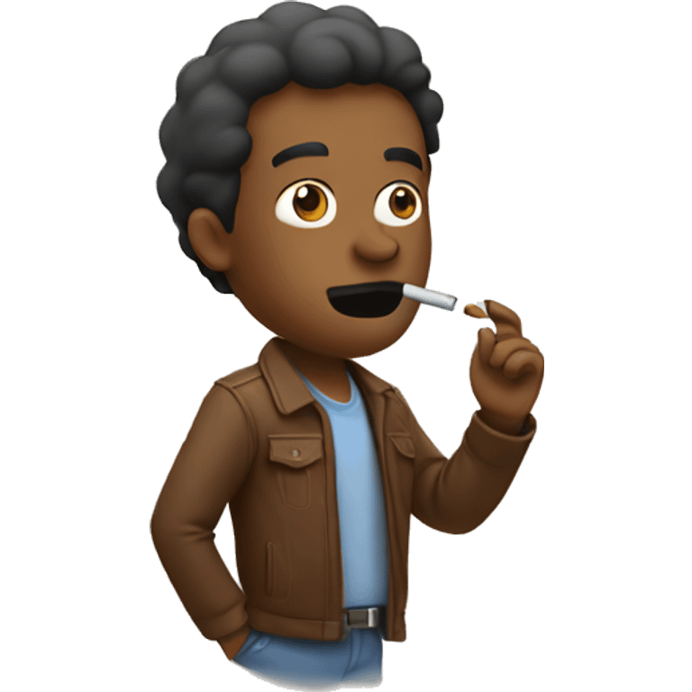 brown guy vaping emoji