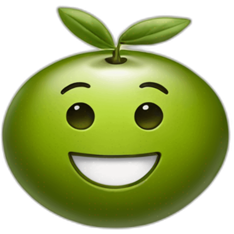 an olive on an olive smiling emoji