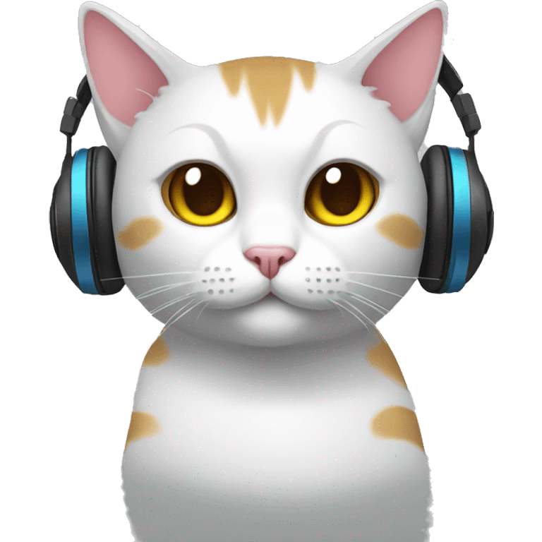 gamer cat with headphones emoji