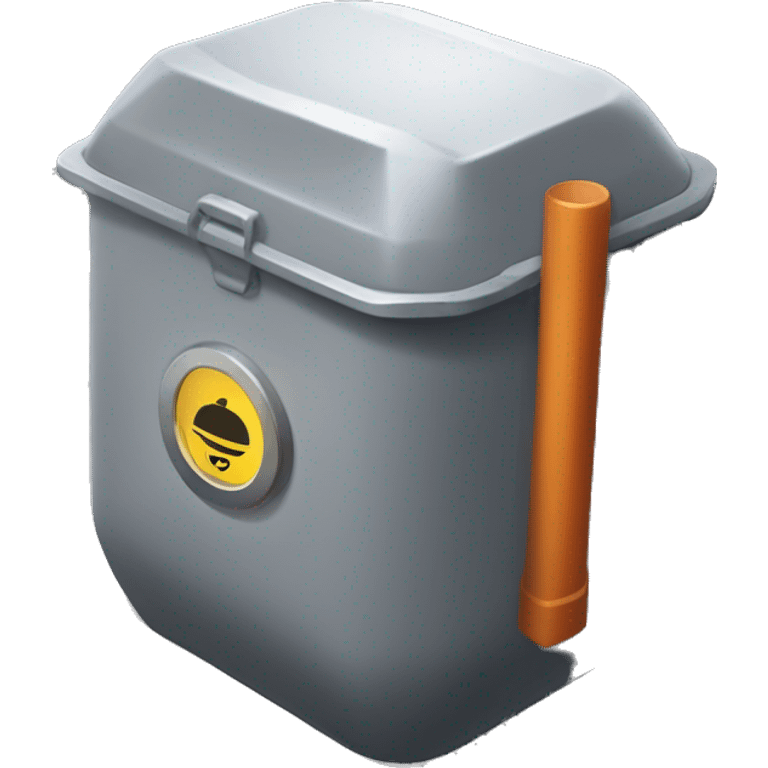 A small, cylindrical container or box with a slightly futuristic design, partially buried in the ground with a small shovel beside it. The capsule could have a glowing lock or seal to indicate it's meant to be opened in the future.
 emoji