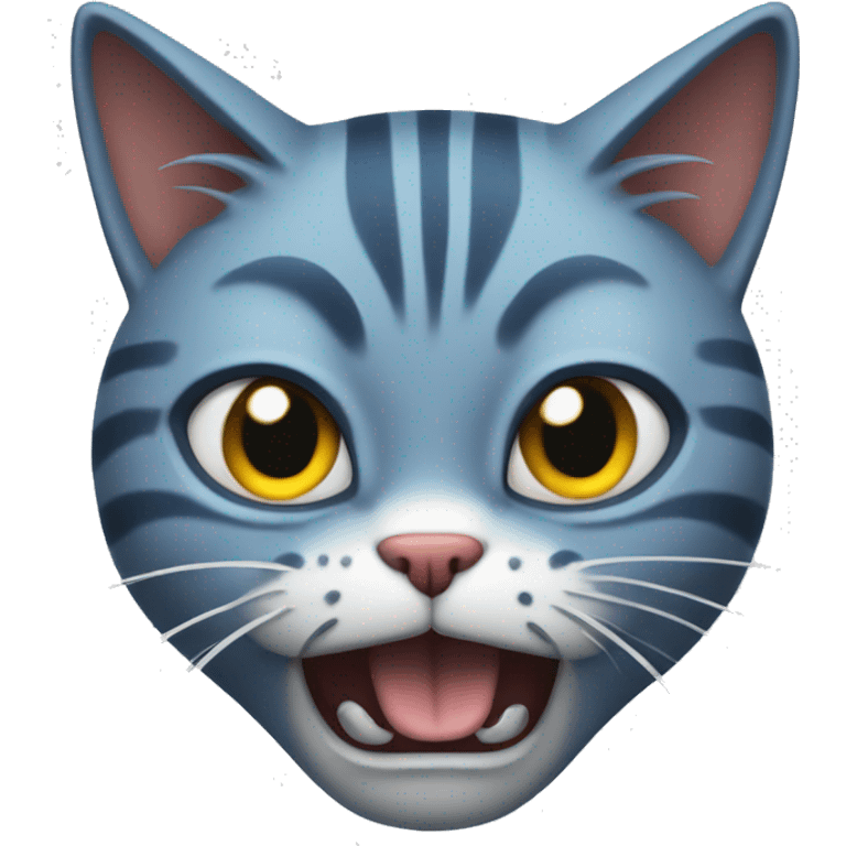 blue tabby cat furious rage emoji