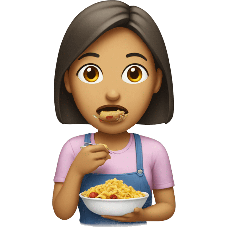 Woman eating emoji