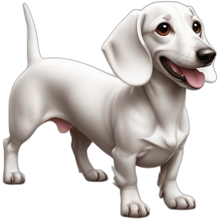 Dachshund white happy emoji