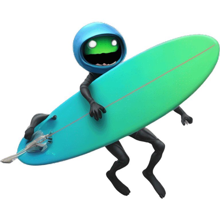 alien surfing in space emoji