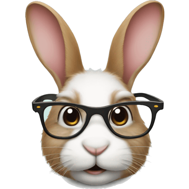 Rabbit with glasses  emoji