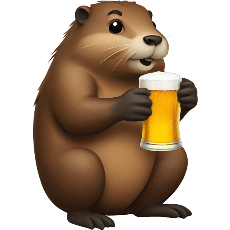 Beaver drinking beer  emoji