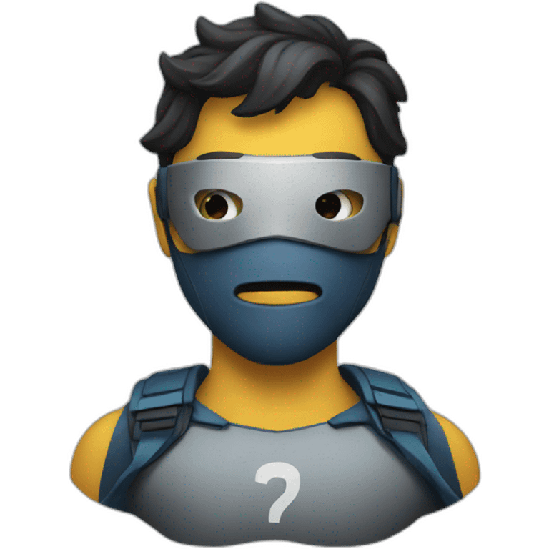 portrait superhero with mask, specialist in Reviews emoji