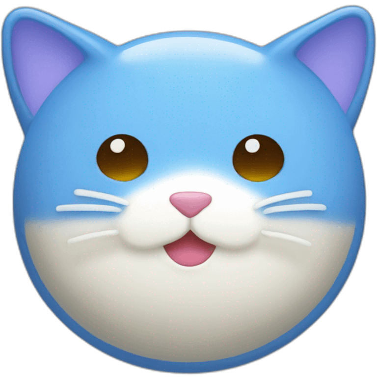 blue rice cake mochi cat emoji