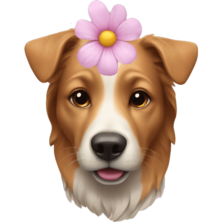 Dog with flower emoji