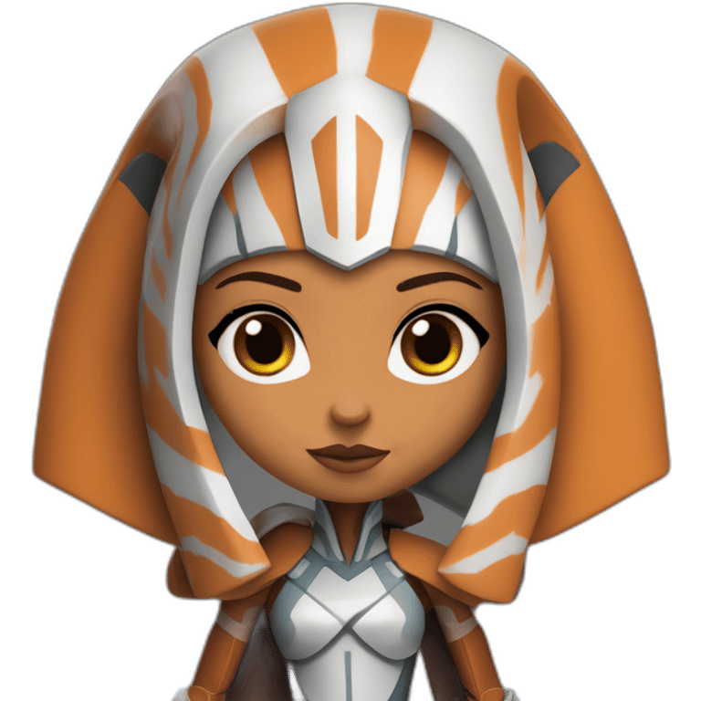 Sexy Ahsoka Tano (superhero pose) (portrait, front facing, Apple iOS 17 style) (small horns) emoji