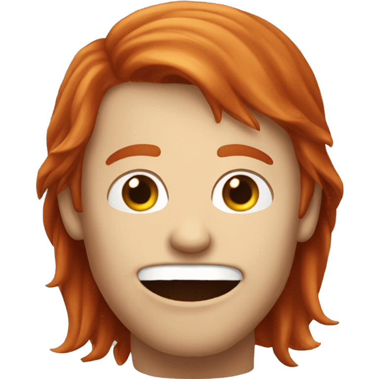 Red hair, white guy with mewing expression,  emoji