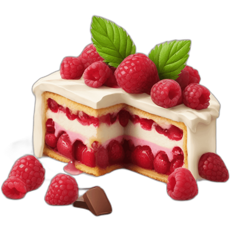 Gâteau  chocolatfraise framboises myrtilles emoji