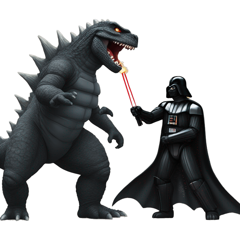 Godzilla fighting Darth Vader  emoji