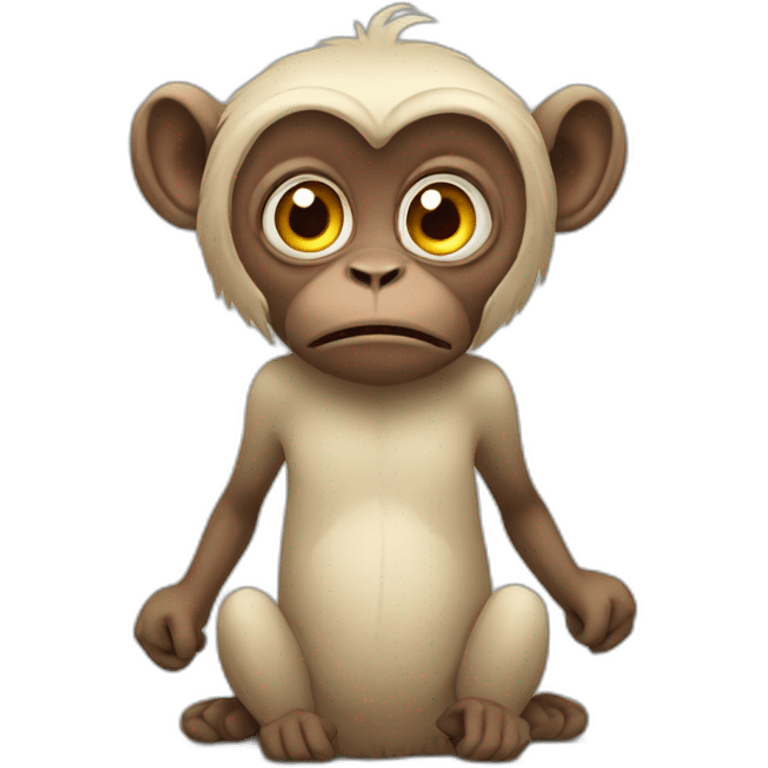 Monkey confused covering emoji