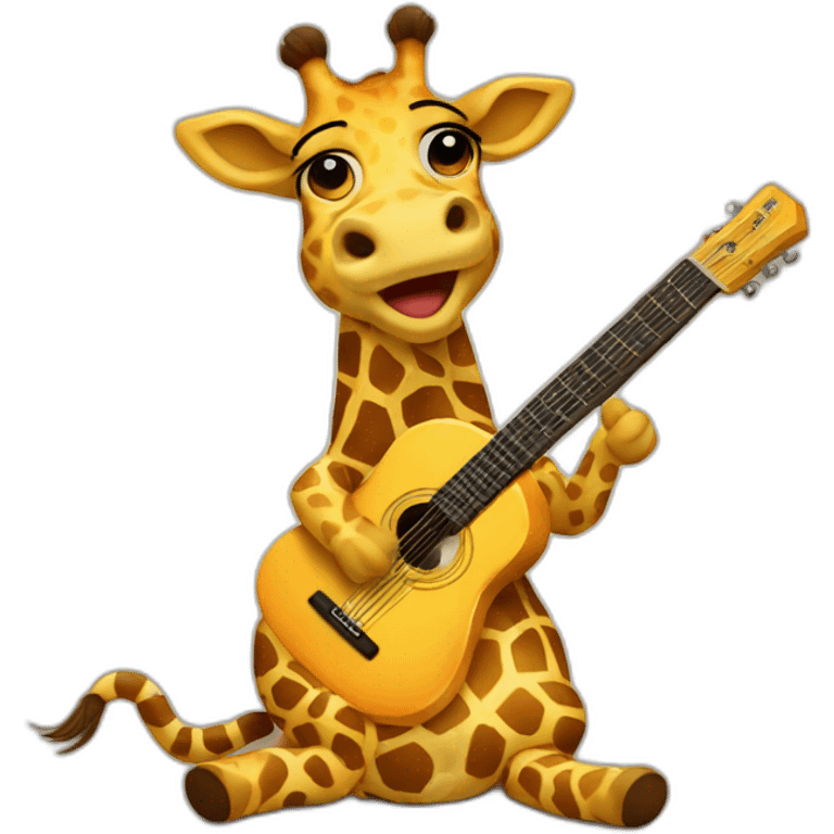 Giraffe playing guitar emoji