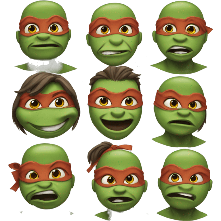  Teenage Mutant Ninja Turtles with different emotions  emoji