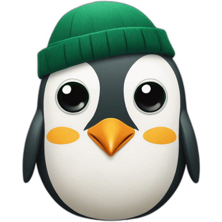 penguin wearing a dark green scottish bunnet emoji