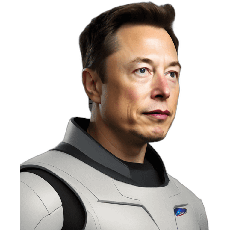 elon musk looking at rocket launch emoji