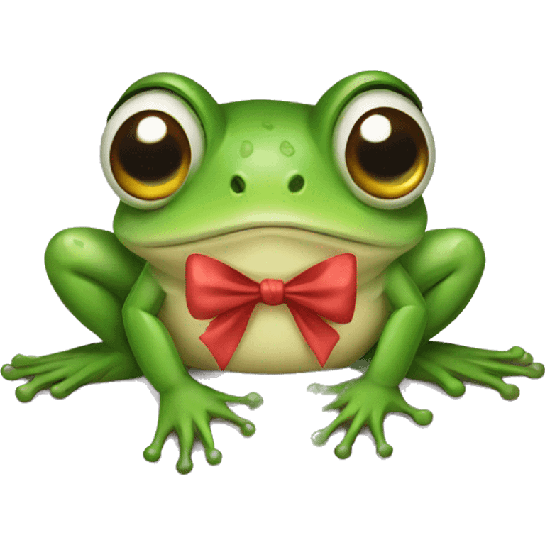 Frog with bow emoji