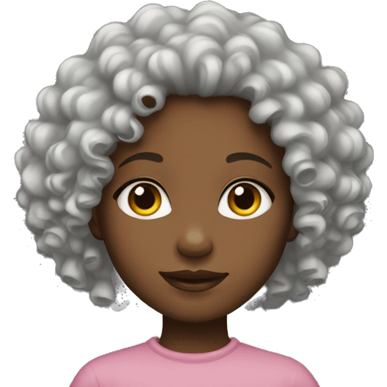 Black natural curly girl emoji