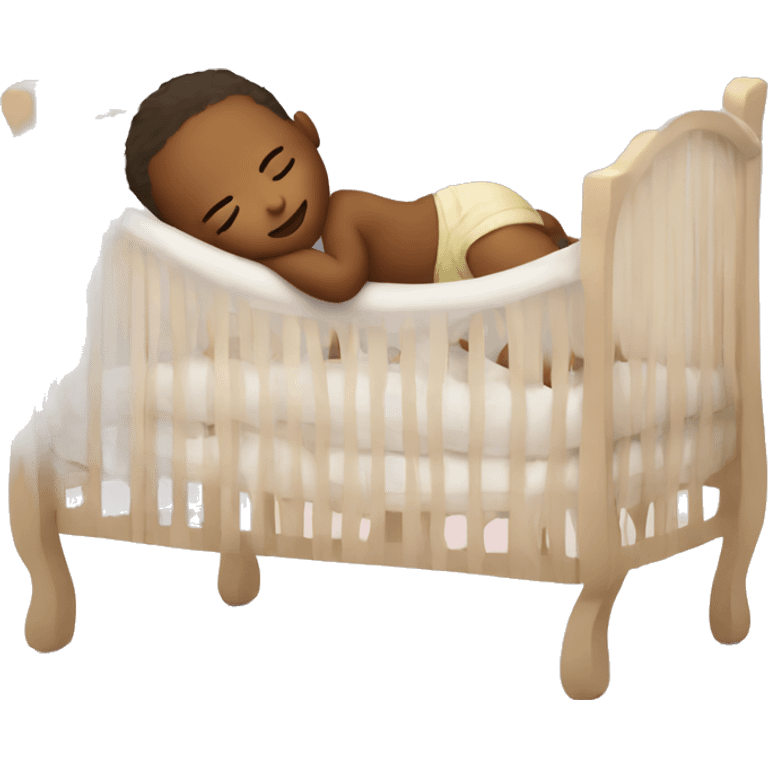 Baby sleeping in a giant crib emoji