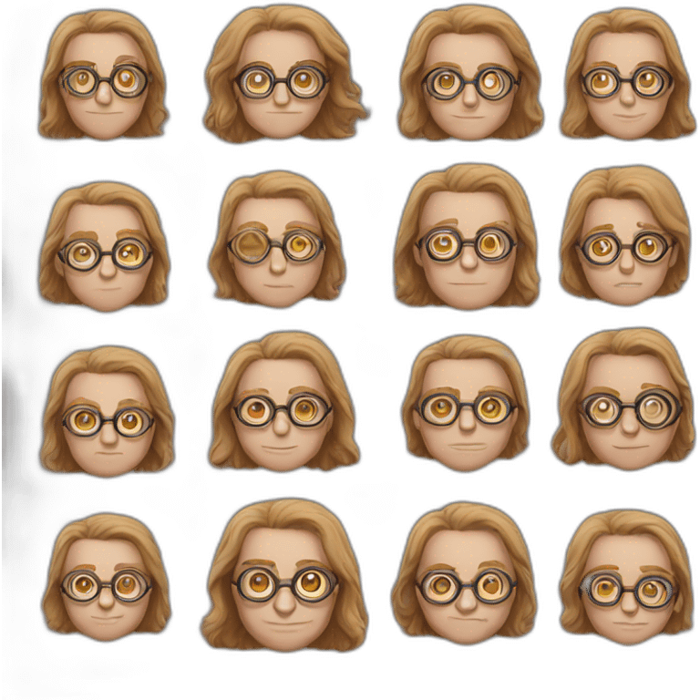 harry potter without scar and bigger glasses emoji