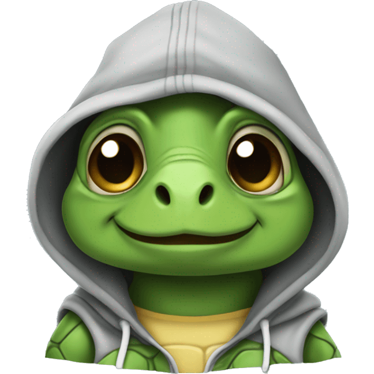 Turtle wearing a hoodie emoji