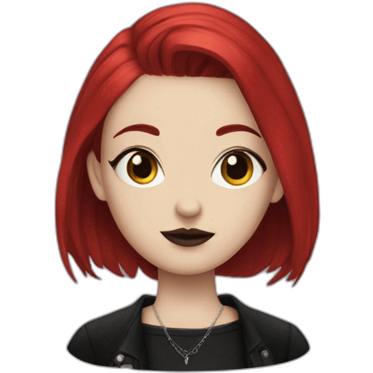 goth girl with short red hair emoji