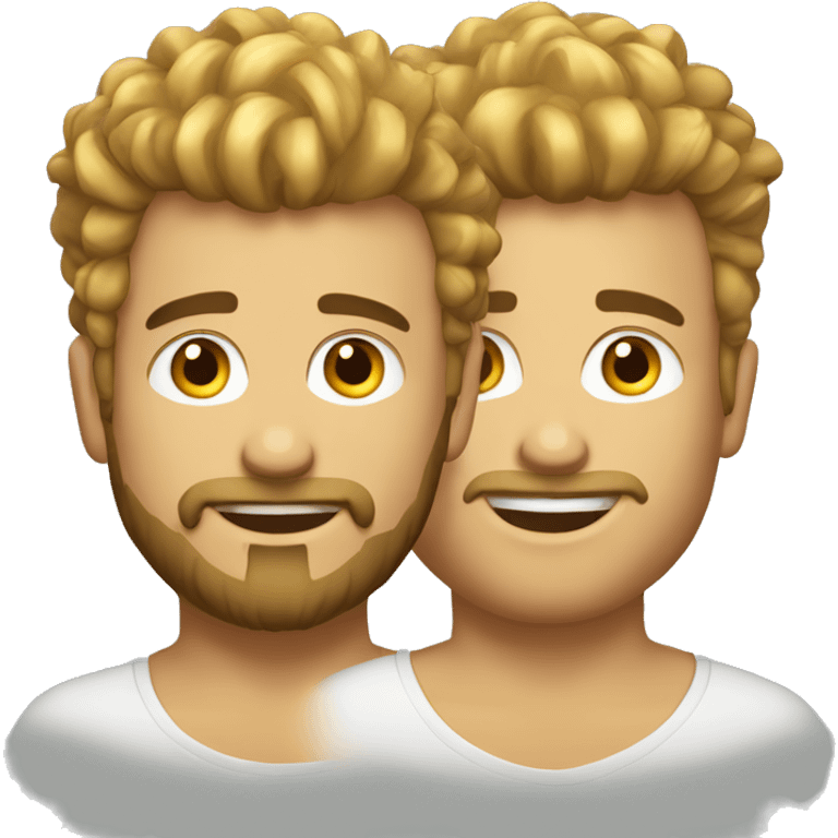 European, golden Mohawk hairstyle, beard stubble, boy, young man. emoji