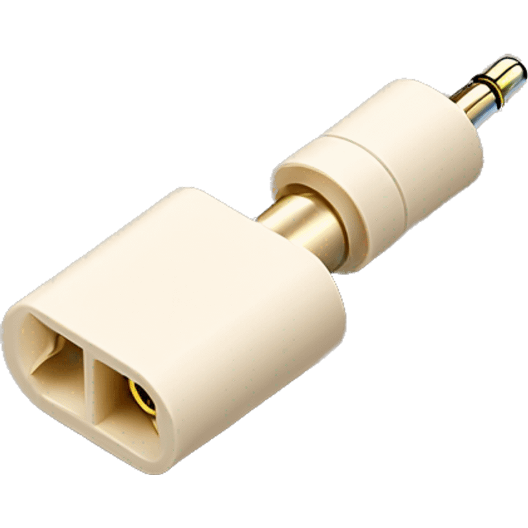 beige stereo adapter mini jack to big jack for headphones  emoji