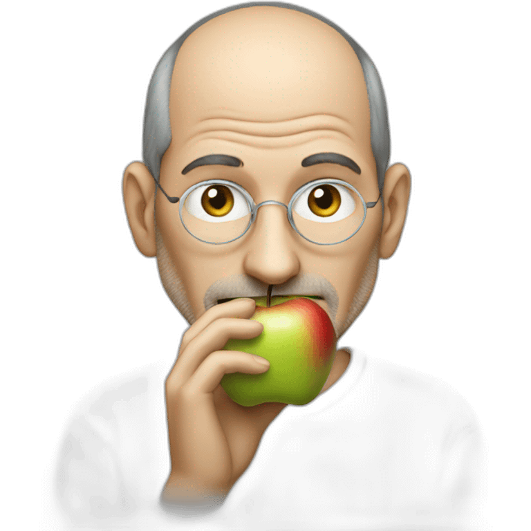 Steve Jobs eating apple emoji