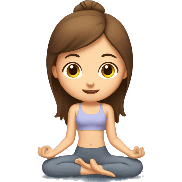 Girl doing yoga with brown hair  emoji